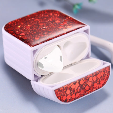 For AirPods 1 / 2 Glitter Sequins Wireless Earphone Protective Case(Red)-garmade.com