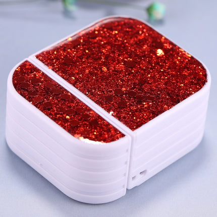 For AirPods 1 / 2 Glitter Sequins Wireless Earphone Protective Case(Red)-garmade.com