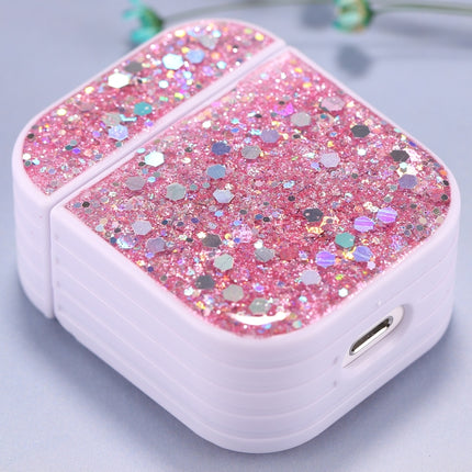 For AirPods 1 / 2 Glitter Sequins Wireless Earphone Protective Case(Pink)-garmade.com