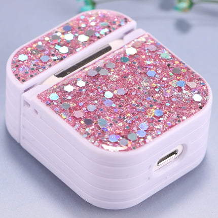 For AirPods 1 / 2 Glitter Sequins Wireless Earphone Protective Case(Pink)-garmade.com
