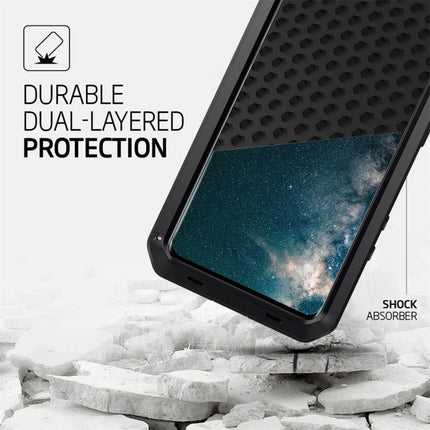 For Galaxy S20+ Shockproof Life Waterproof Silicone + Zinc Alloy Protective Case(Black)-garmade.com