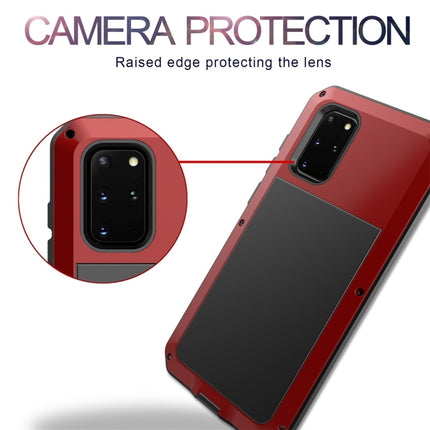 For Galaxy S20+ Shockproof Life Waterproof Silicone + Zinc Alloy Protective Case(Red)-garmade.com
