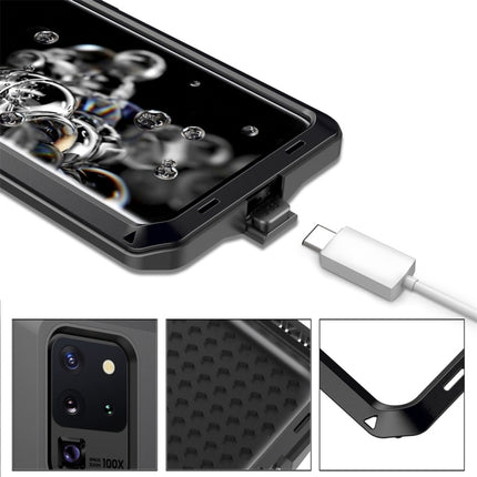 For Galaxy S20 Ultra Shockproof Life Waterproof Silicone + Zinc Alloy Protective Case(Black)-garmade.com