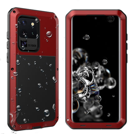 For Galaxy S20 Ultra Shockproof Life Waterproof Silicone + Zinc Alloy Protective Case(Red)-garmade.com