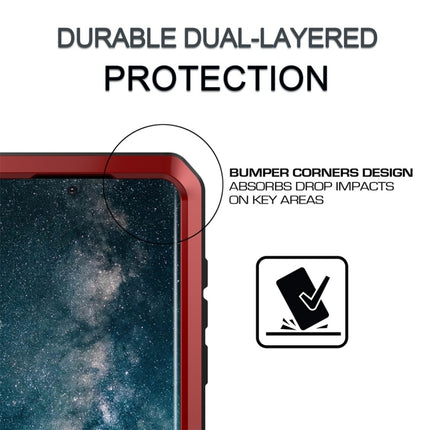 For Galaxy S20 Ultra Shockproof Life Waterproof Silicone + Zinc Alloy Protective Case(Red)-garmade.com