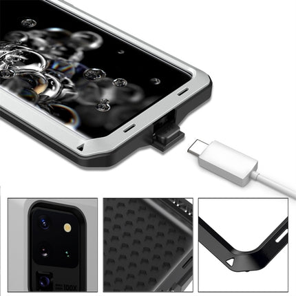 For Galaxy S20 Ultra Shockproof Life Waterproof Silicone + Zinc Alloy Protective Case(Silver)-garmade.com