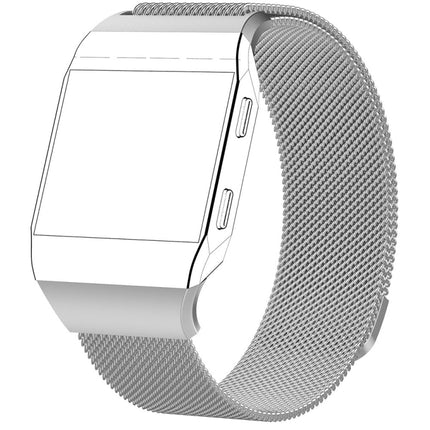 For FITBIT Ionic Milanese Watch Strap Small Size : 20.6X2.2cm(Silver)-garmade.com