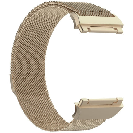For FITBIT Ionic Milanese Watch Strap Small Size : 20.6X2.2cm(Champagne Gold)-garmade.com