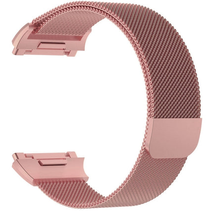 For FITBIT Ionic Milanese Watch Strap Small Size : 20.6X2.2cm(Rose Pink)-garmade.com