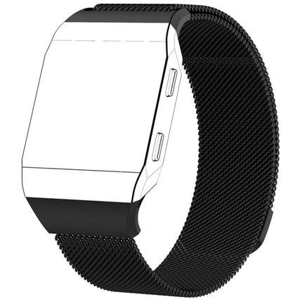 For FITBIT Ionic Milanese Watch Strap Small Size : 20.6X2.2cm(Black)-garmade.com