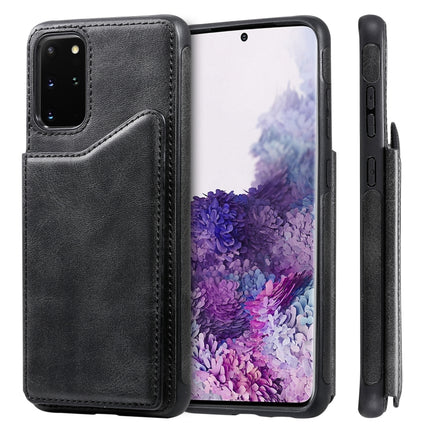 For Galaxy S20 Plus Calf Texture Horizontal Flip Leather Case with Holder & Card Slots & Frame(Black)-garmade.com