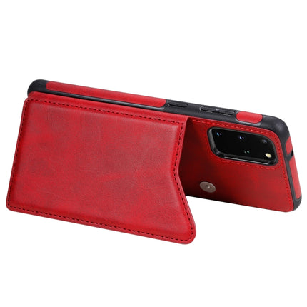 For Galaxy S20 Plus Calf Texture Horizontal Flip Leather Case with Holder & Card Slots & Frame(Red)-garmade.com