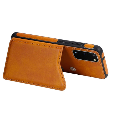 For Galaxy S20 Plus Calf Texture Horizontal Flip Leather Case with Holder & Card Slots & Frame(Brown)-garmade.com