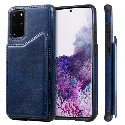 For Galaxy S20 Plus Calf Texture Horizontal Flip Leather Case with Holder & Card Slots & Frame(Blue)-garmade.com