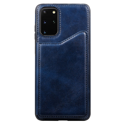 For Galaxy S20 Plus Calf Texture Horizontal Flip Leather Case with Holder & Card Slots & Frame(Blue)-garmade.com