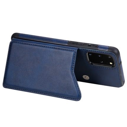 For Galaxy S20 Plus Calf Texture Horizontal Flip Leather Case with Holder & Card Slots & Frame(Blue)-garmade.com