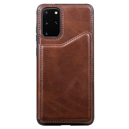 For Galaxy S20 Plus Calf Texture Horizontal Flip Leather Case with Holder & Card Slots & Frame(Coffee)-garmade.com