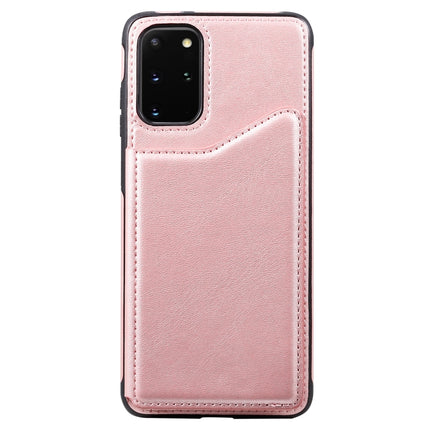 For Galaxy S20 Plus Calf Texture Horizontal Flip Leather Case with Holder & Card Slots & Frame(Rose Gold)-garmade.com
