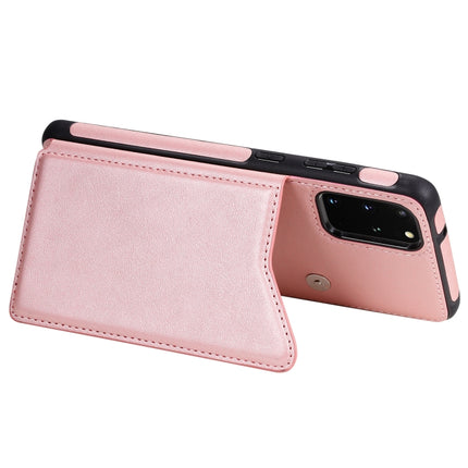 For Galaxy S20 Plus Calf Texture Horizontal Flip Leather Case with Holder & Card Slots & Frame(Rose Gold)-garmade.com