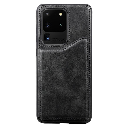 For Galaxy S20 Ultra Calf Texture Horizontal Flip Leather Case with Holder & Card Slots & Frame(Black)-garmade.com