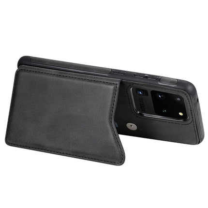 For Galaxy S20 Ultra Calf Texture Horizontal Flip Leather Case with Holder & Card Slots & Frame(Black)-garmade.com