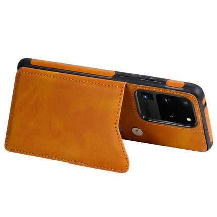 For Galaxy S20 Ultra Calf Texture Horizontal Flip Leather Case with Holder & Card Slots & Frame(Brown)-garmade.com