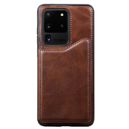 For Galaxy S20 Ultra Calf Texture Horizontal Flip Leather Case with Holder & Card Slots & Frame(Coffee)-garmade.com