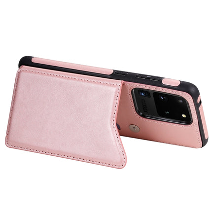 For Galaxy S20 Ultra Calf Texture Horizontal Flip Leather Case with Holder & Card Slots & Frame(Rose Gold)-garmade.com