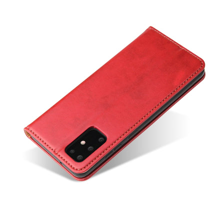 For Galaxy S20 Fierre Shann PU Genuine Leather Texture Horizontal Flip Leather Case with Holder & Card Slots & Wallet(Red)-garmade.com