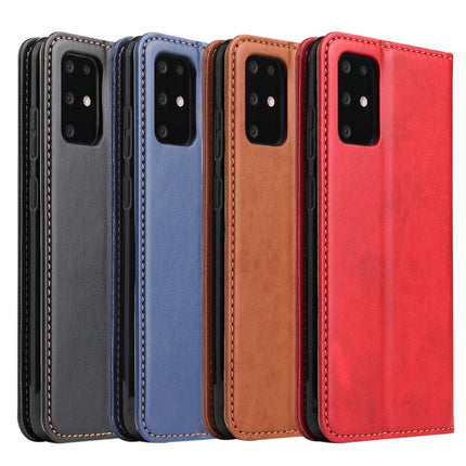 For Galaxy S20+ Fierre Shann PU Genuine Leather Texture Horizontal Flip Leather Case with Holder & Card Slots & Wallet(Brown)-garmade.com