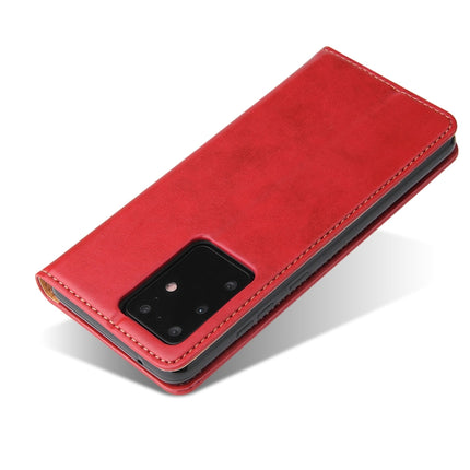 For Galaxy S20 Ultra Fierre Shann PU Genuine Leather Texture Horizontal Flip Leather Case with Holder & Card Slots & Wallet(Red)-garmade.com