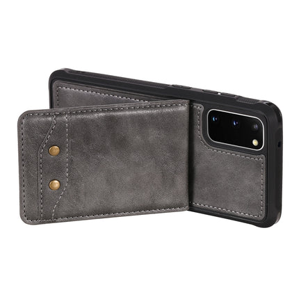 For Galaxy S20 Vertical Flip Shockproof Leather Protective Case with Long Rope, Support Card Slots & Bracket & Photo Holder & Wallet Function(Gray)-garmade.com