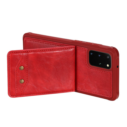 For Galaxy S20+ Vertical Flip Shockproof Leather Protective Case with Long Rope, Support Card Slots & Bracket & Photo Holder & Wallet Function(Red)-garmade.com
