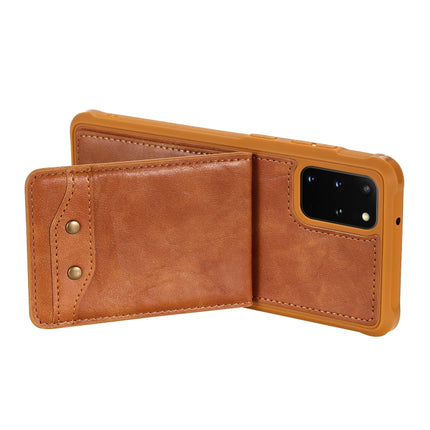 For Galaxy S20+ Vertical Flip Shockproof Leather Protective Case with Long Rope, Support Card Slots & Bracket & Photo Holder & Wallet Function(Brown)-garmade.com