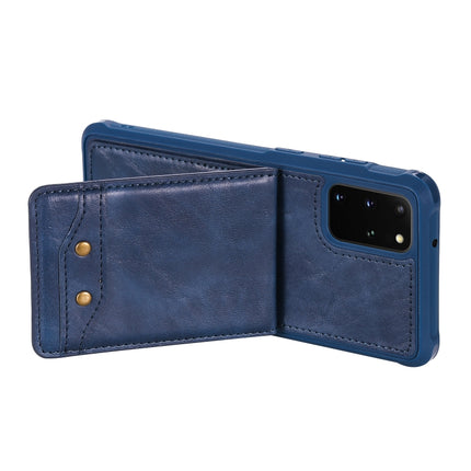For Galaxy S20+ Vertical Flip Shockproof Leather Protective Case with Long Rope, Support Card Slots & Bracket & Photo Holder & Wallet Function(Blue)-garmade.com