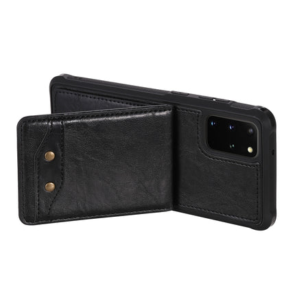 For Galaxy S20+ Vertical Flip Shockproof Leather Protective Case with Long Rope, Support Card Slots & Bracket & Photo Holder & Wallet Function(Black)-garmade.com