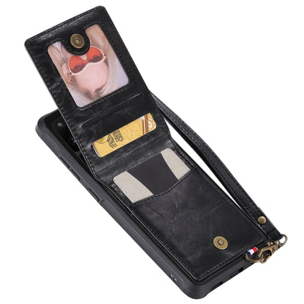 For Galaxy S20 Ultra Vertical Flip Shockproof Leather Protective Case with Long Rope, Support Card Slots & Bracket & Photo Holder & Wallet Function(Black)-garmade.com