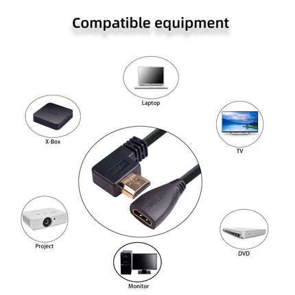 HDL-03 30cm HDMI Male Elbow to Female Adapter Cable, Type:Left Angle-garmade.com