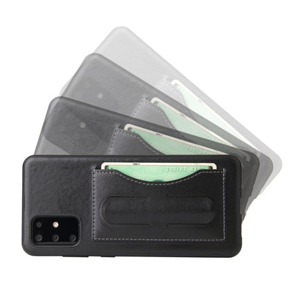 For Galaxy S20 Fierre Shann Full Coverage PU Leather Protective Case with Holder & Card Slot(Black)-garmade.com