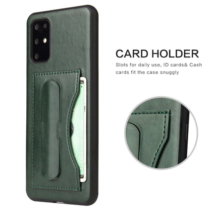 For Galaxy S20 Fierre Shann Full Coverage PU Leather Protective Case with Holder & Card Slot(Green)-garmade.com