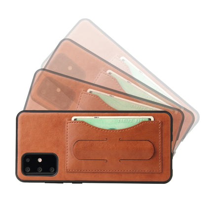 For Galaxy S20+ Fierre Shann Full Coverage PU Leather Protective Case with Holder & Card Slot(Brown)-garmade.com