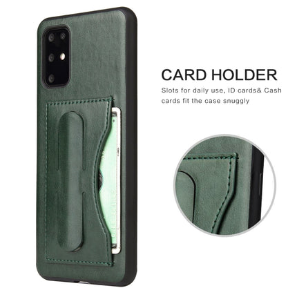 For Galaxy S20+ Fierre Shann Full Coverage PU Leather Protective Case with Holder & Card Slot(Green)-garmade.com