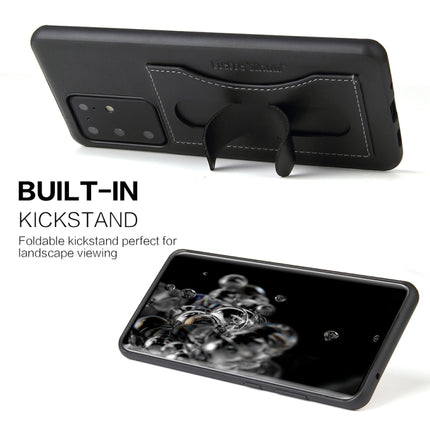For Galaxy S20 Ultra Fierre Shann Full Coverage PU Leather Protective Case with Holder & Card Slot(Black)-garmade.com