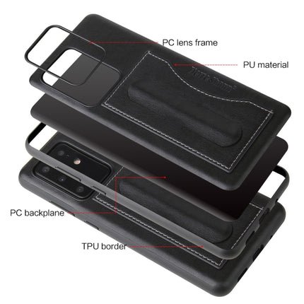For Galaxy S20 Ultra Fierre Shann Full Coverage PU Leather Protective Case with Holder & Card Slot(Black)-garmade.com