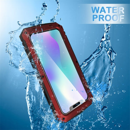 For iPhone 11 Shockproof Waterproof Dust-proof Metal + Silicone Protective Case with Holder(Red)-garmade.com