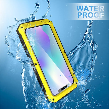 For iPhone 11 Shockproof Waterproof Dust-proof Metal + Silicone Protective Case with Holder(Yellow)-garmade.com