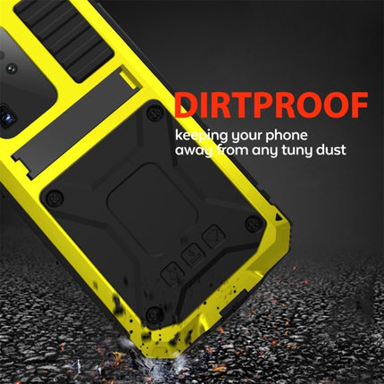 For Galaxy S20 Ultra Shockproof Waterproof Dust-proof Metal + Silicone Protective Case with Holder(Yellow)-garmade.com