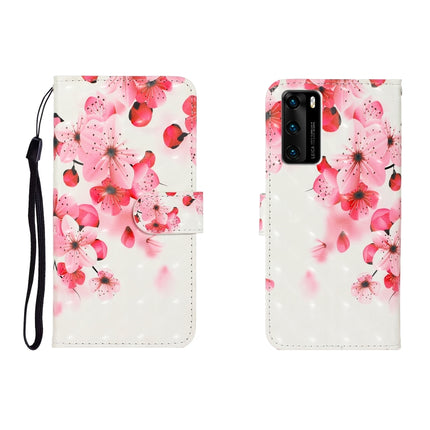 For Galaxy S20 3D Colored Drawing Horizontal Flip Leather Case with Holder & Card Slot & Wallet(Red Flower)-garmade.com