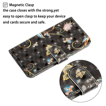 For Galaxy S20 Ultra 3D Colored Drawing Horizontal Flip Leather Case with Holder & Card Slot & Wallet(Black Butterfly)-garmade.com