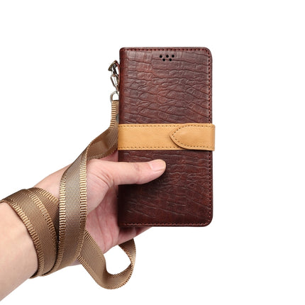 For Galaxy S20 Splicing Color Crocodile Texture PU Horizontal Flip Leather Case with Wallet & Holder & Card Slots & Lanyard(Brown)-garmade.com